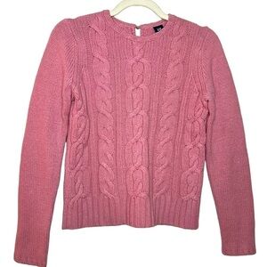 Vintage Y2K GAP Cable Knit Wool Angora Cashmere Blend Pink Size Small